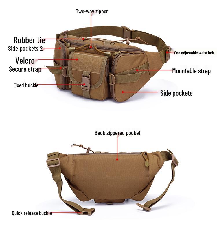 Large Waterproof Tactical Waist Bag: Multifunctional, Wear-Resistant for Outdoor Sports, Cycling, Hiking