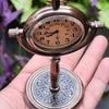 Clock Desk Vintage Table Top Antique Tabletop Brass Decorative Gift