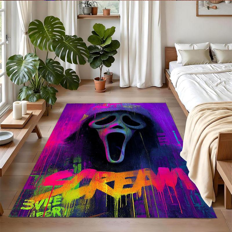 Crystal Velvet Rug Soft Non Slip Indoor Floor Mat Home DecorScream Ghostface