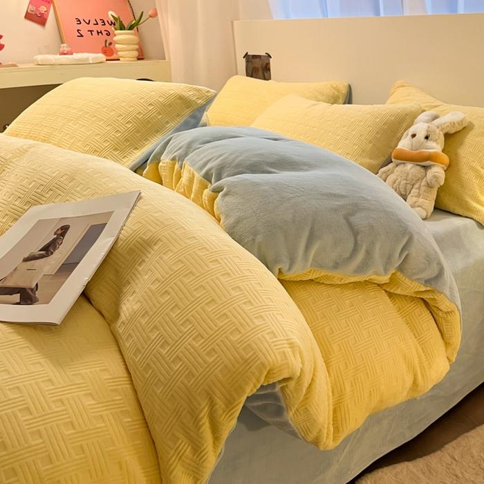 Thicken Winter Super Warm Duvet Cover for Double Bed 3D Carving Milk Velvet Comforter Cover Queen Funda Nordica Cama 150