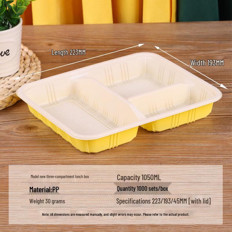 Horned Pansy Divided Disposable Plastic Lunch Boxes
