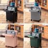 20-Inch Women's Multifunctional Carry-On Trolley Case with Front Opening and 26-Inch Men's Charging Leather Travel Suitcase