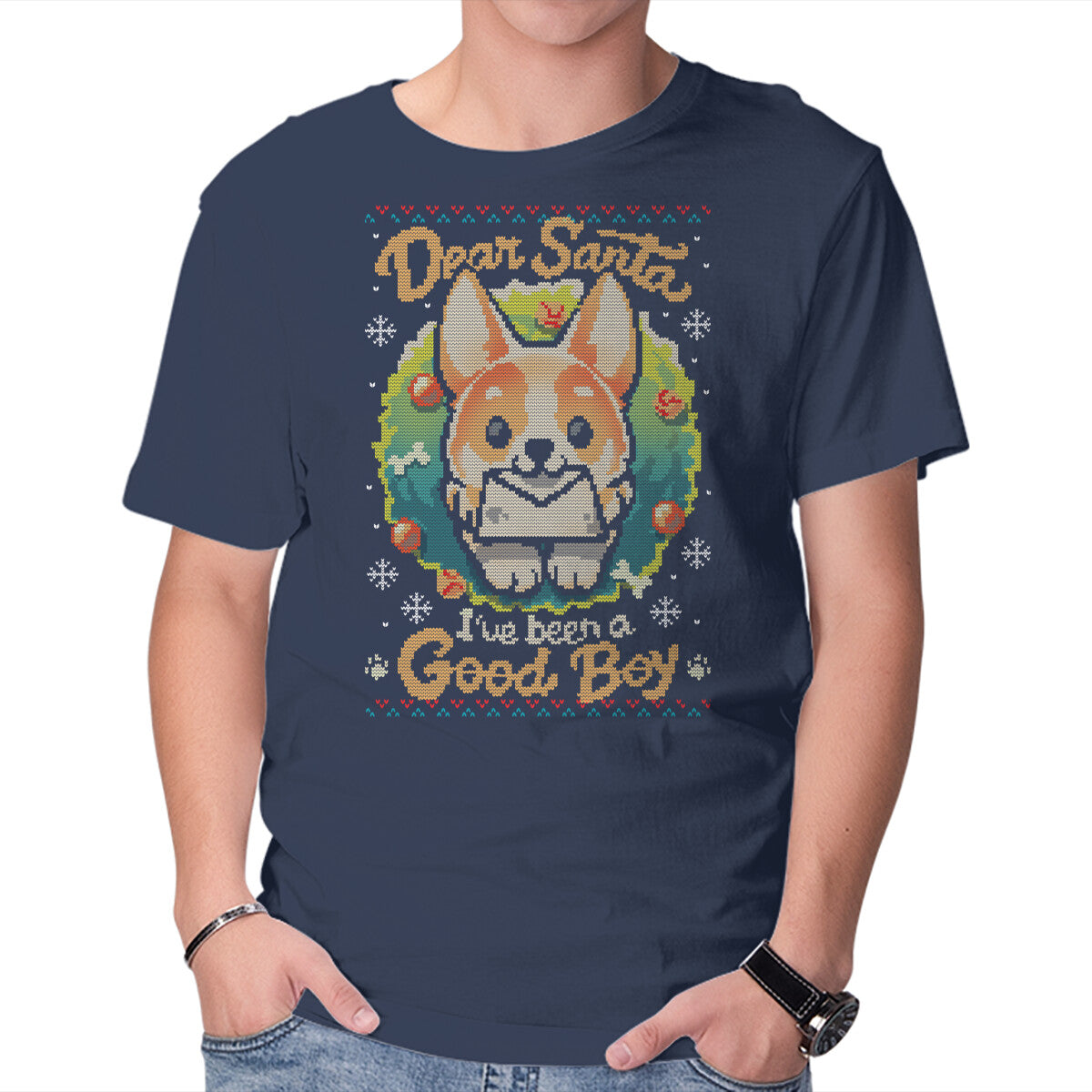 Unisex Crew Neck T-Shirt Good Boy Graphic Short Sleeve Casual Tee XS