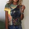 New Funny Cat 3D Print Women's Kawaii T Shirt Female Harajuku Casual Clothing Ladies Fashion Cute Animal Graphic Tees Girls Tops