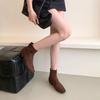 Coarse Heel Suede Korean Women's Boots Women's Autumn and Winter 2025 New Autumn and Winter Martin Boots Coffee Skinny Short Boots Children