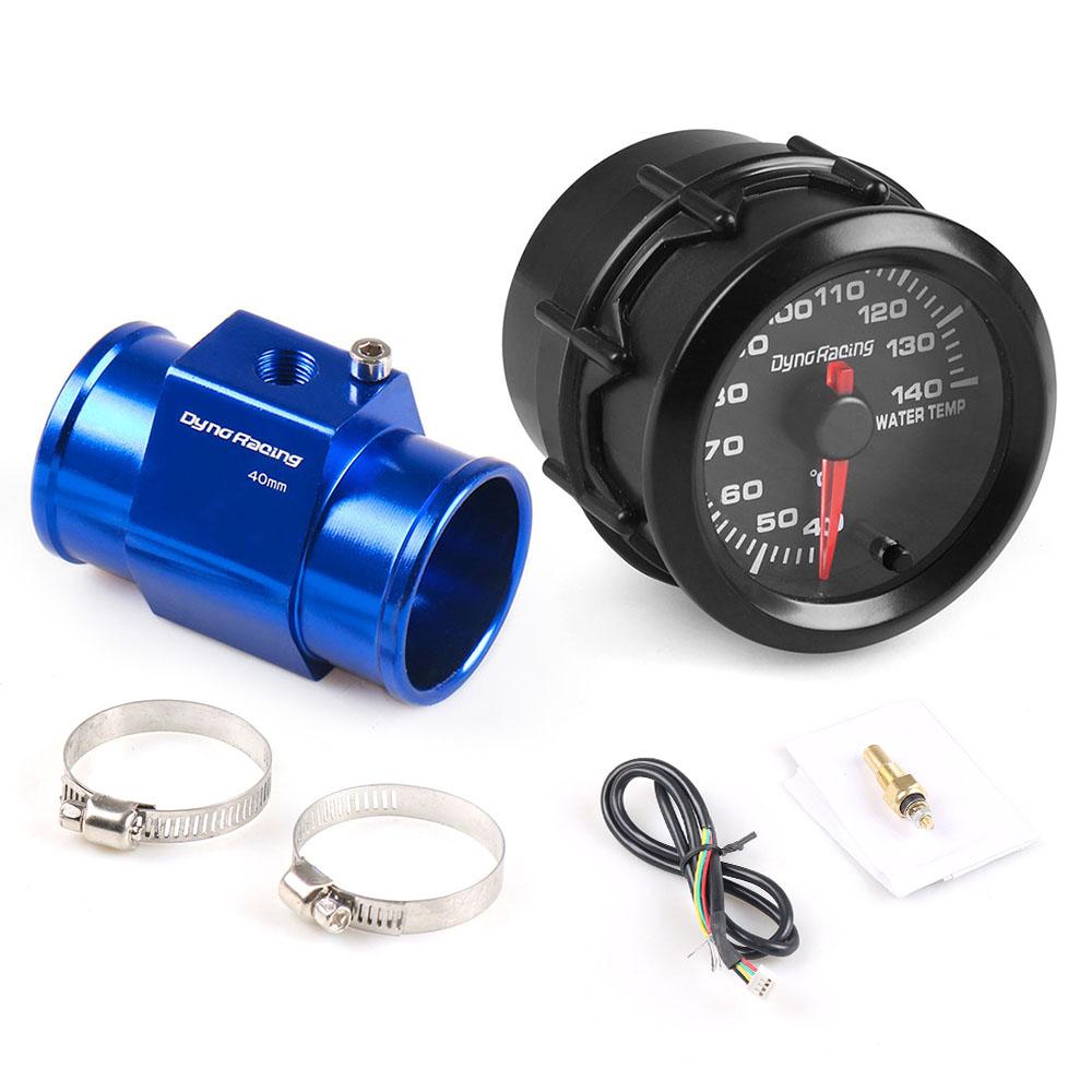 Dynoracing 2'' 52MM Car 7 Colors Led Water Temperature Gauge 40-140 Celsius High Speed With Water Temp Joint Pipe Sensor Adapter