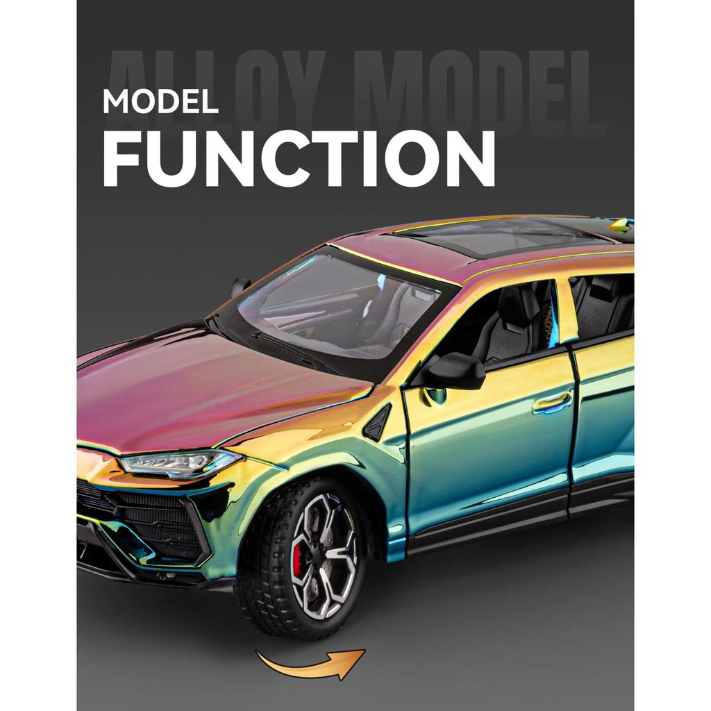 1/24 Lamborghini URUS SUV Alloy Electroplating Sports Car Model Diecast Metal Racing Vehicles Car Model Simulation Sound Light Kids Toy Gift