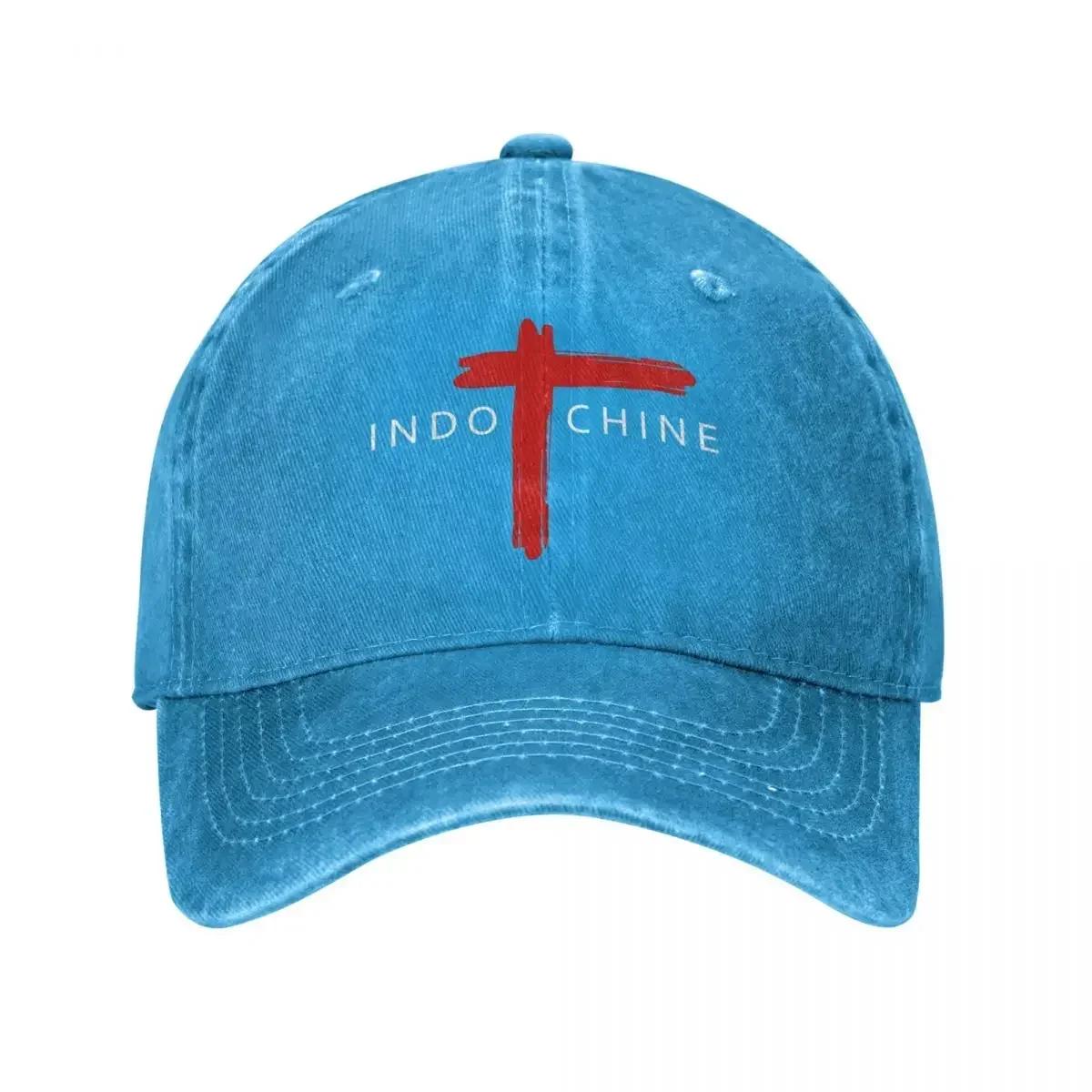 

Vintage Indochine Logo Baseball Caps for Men Women Distressed Denim Washed Snapback Hat Music Band Outdoor Travel Adjustable Hat One Size