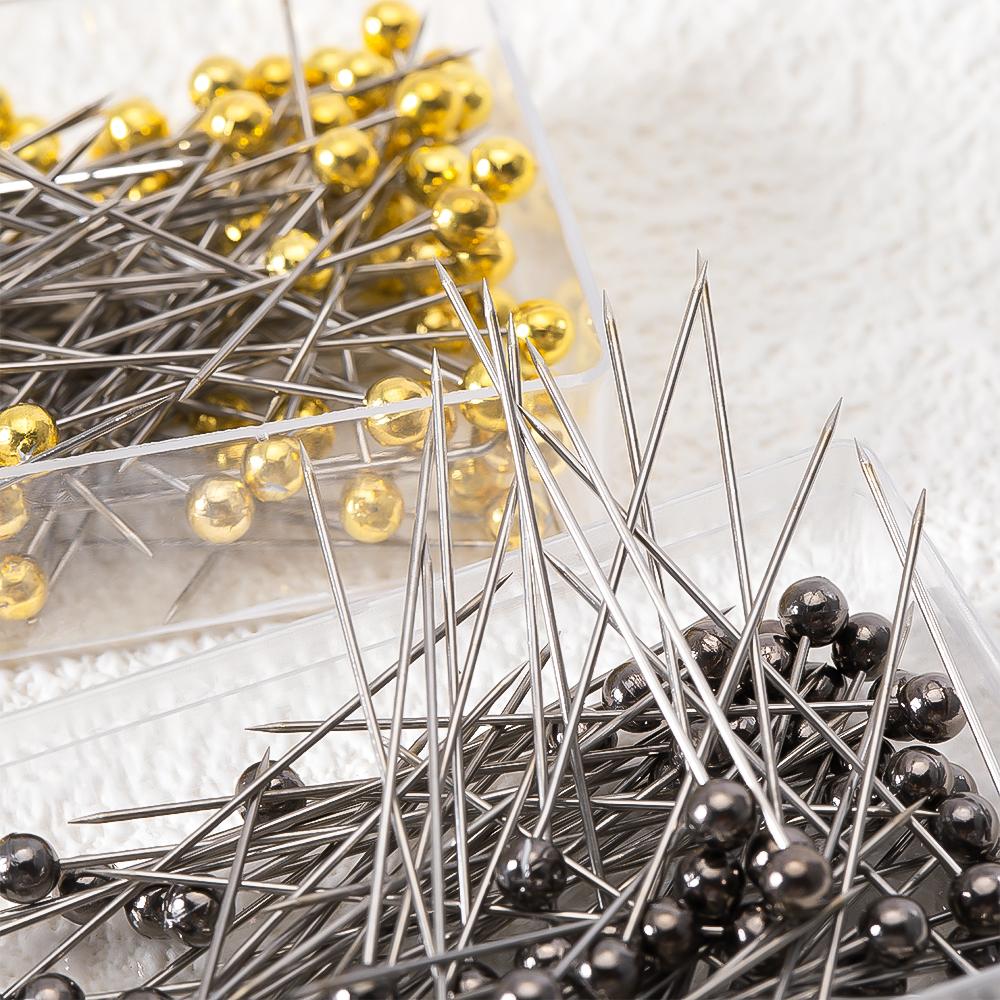 100Pcs/Box Stainless Steel Round Bead Positioning Big Head Needle Patchwork Pin Sewing Positioned DIY Sewing Tool Jewelry Making