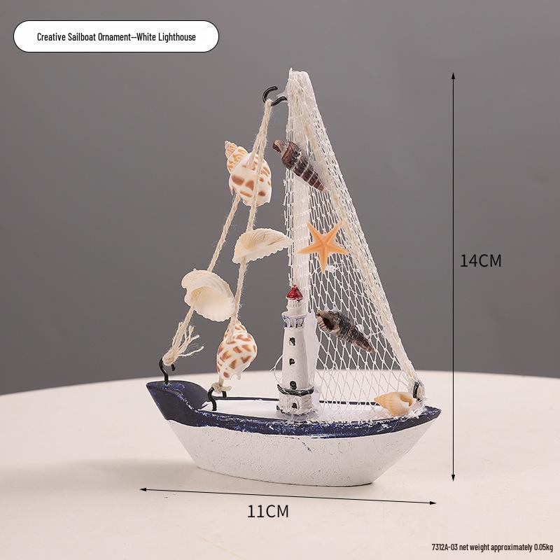 

Средиземноморская деревянная модель парусника - Маленькое украшение для домашнего декора