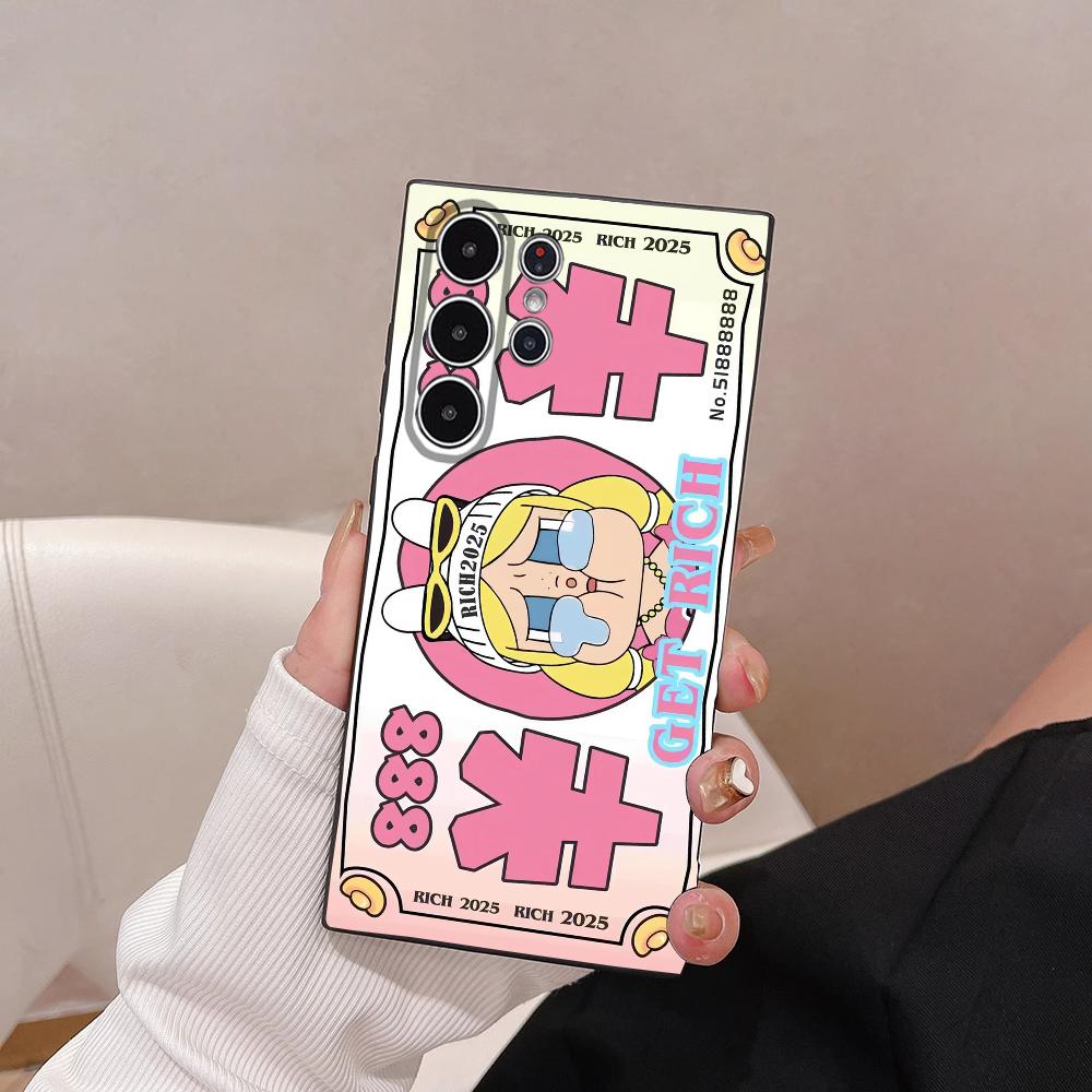 Cute C-Crybaby Doll Phone Case For Samsung Galaxy S25 S24 S22 S23 Ultra S21 S20 Plus 5G Frosted Non-Slip Full Cover Soft Case