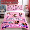 Set copripiumino 3 pezzi (1*Copripiumino + 2*Federe, Senza Nucleo), Set Biancheria da Letto Personalizzato con Nome e Motivo di Gabby's Dollhouse, Regalo Decorazione Camera da Letto