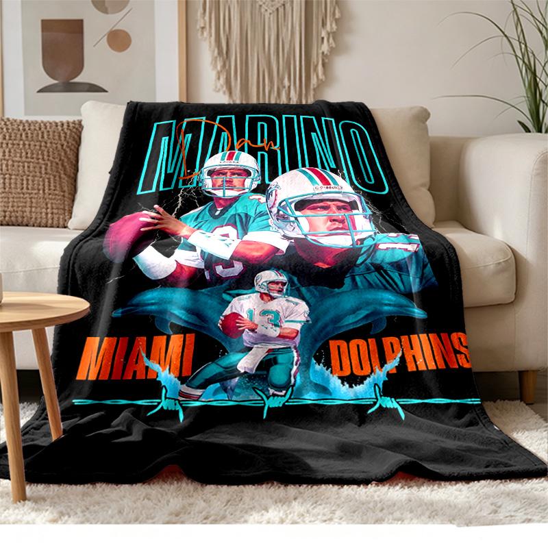 Miami Dolphins Soft and Comfortable Flannel Suitable for Sofas Living Rooms Outdoor Camping Travel and Also Makes a Great Anniversary Gif