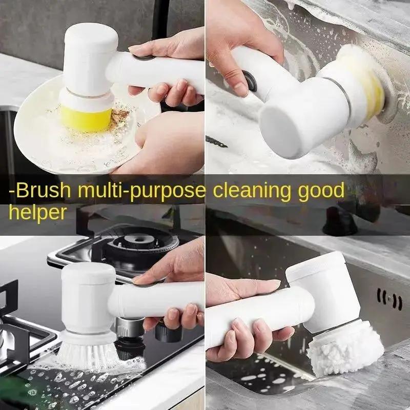Wireless Handheld Electric Cleaning Brush - Multi-functional Power Scrubber for Kitchen & Bathroom Dishes Pots Pans