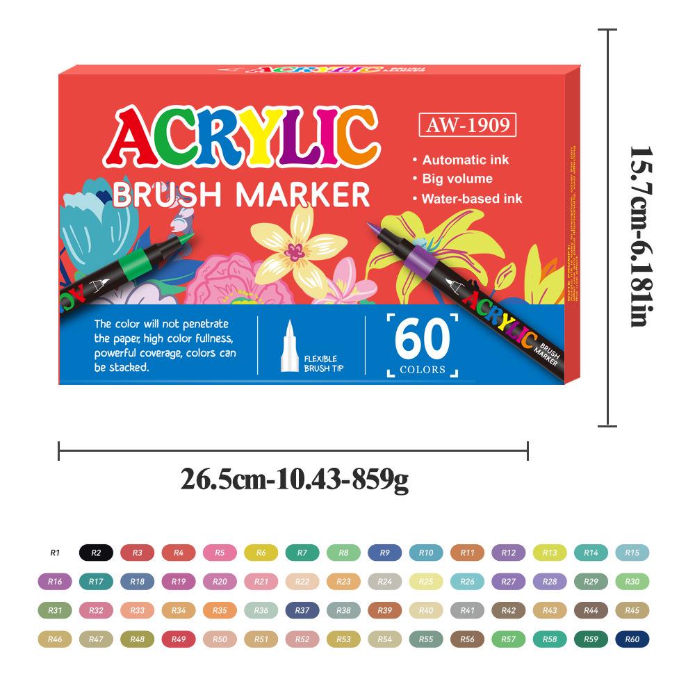 168-Color Acrylic Marker Set for Students: Doodling and Drawing Pens for Kids