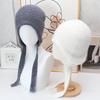 Autumn and winter sequined ear protection knitted hat women's retro lace-up bag head warm windproof wool hat outdoor cold-proof pullover hat
