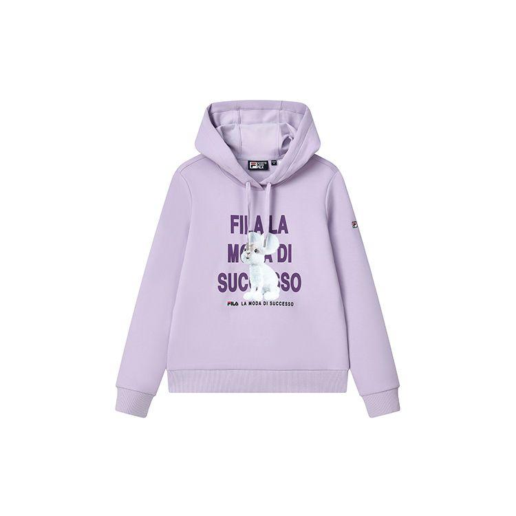 

FILA Casual Basic Letter Simple Long Sleeve Hoodie Women hoodies Light-Purple F11W248203F-PR S
