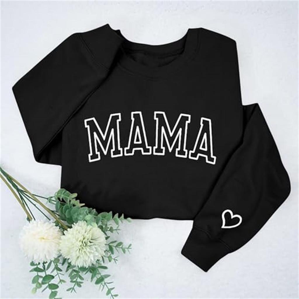 Damen Sweatshirts mit Aufdruck „Love Heart“ und Grafik, Festival-T-Shirt, lässig, langärmelig, Pullover, Tops