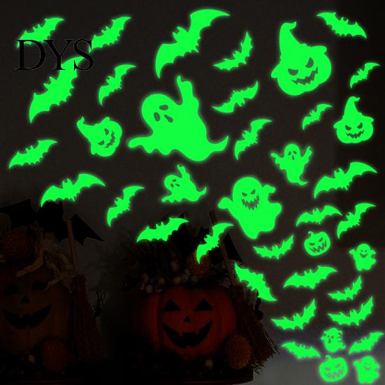 Luminous Bat Decorations for Home Halloween Glow in The Dark Wall Stickers, Ghost Hand And Party Background Supplies Decals, Horror Theme Removable