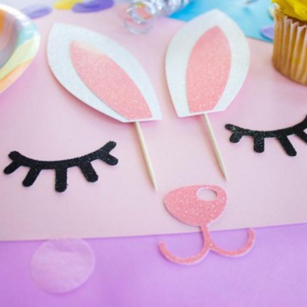 Rentier mit Wimpern Nase Weihnachten Hasenohren Weihnachtsdekoration Kuchenaufsatz Partyzubehör