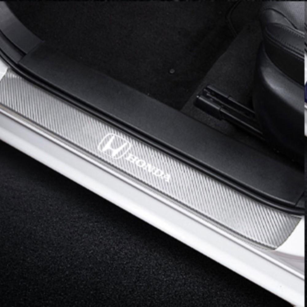 Dncr6 4Pcs Carbon Fiber Car Door Threshold Sill Sticker Badge For Honda Mugen Typer ACCORD Airwave Avancier Civic INSPIRE GK5 CRV XRV