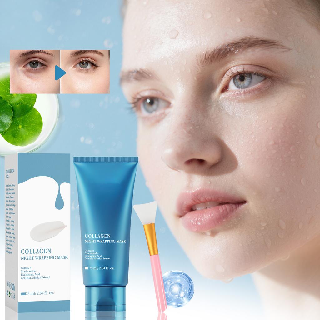 Collagen Night Mask, Peeling Mask, Hydrolyzed Collagen, Glassy Skin, Hydrating And Moisturizing