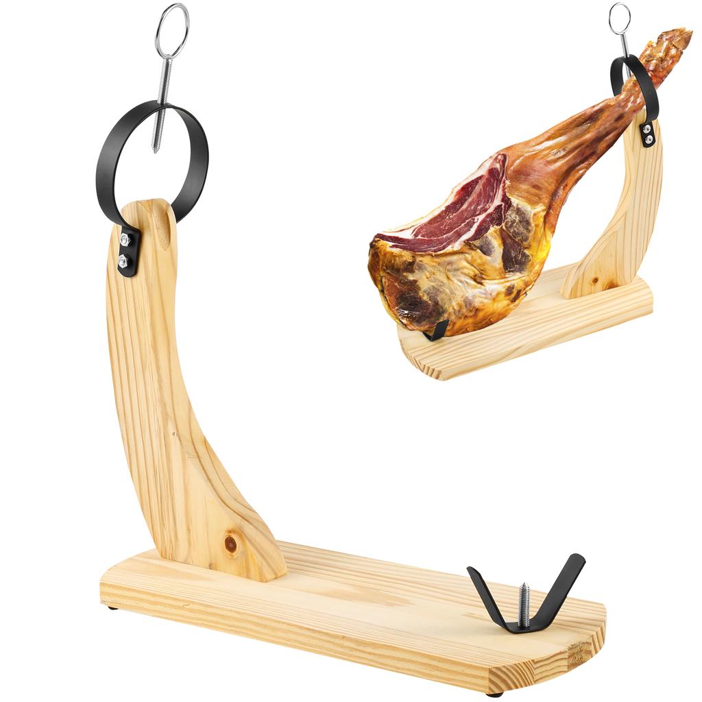 Supporto per prosciutto in legno spagnolo, supporto per gamba di prosciutto, affettatrice professionale per prosciutto, supporto fisso con tappetino antiscivolo, utensile per cucina e ristorante