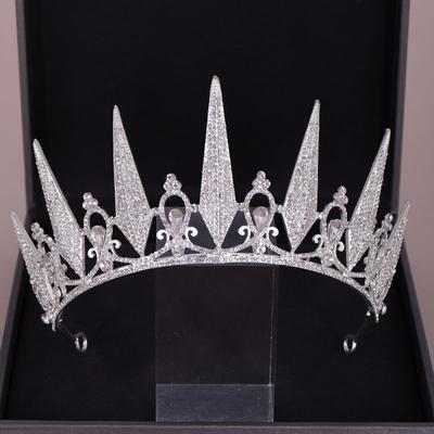 Trendy Silver Color Diadems Crystal Rhinestone Crowns Queen Tiaras And Crowns Wedding Hair Accessories Princess Women Jewelry