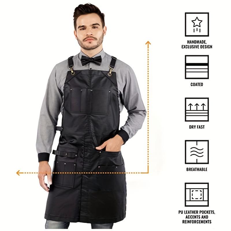 Waterproof Apron Work Clothes Multi-Pocket BBQ Barber Gardening Anti-Fouling Apron