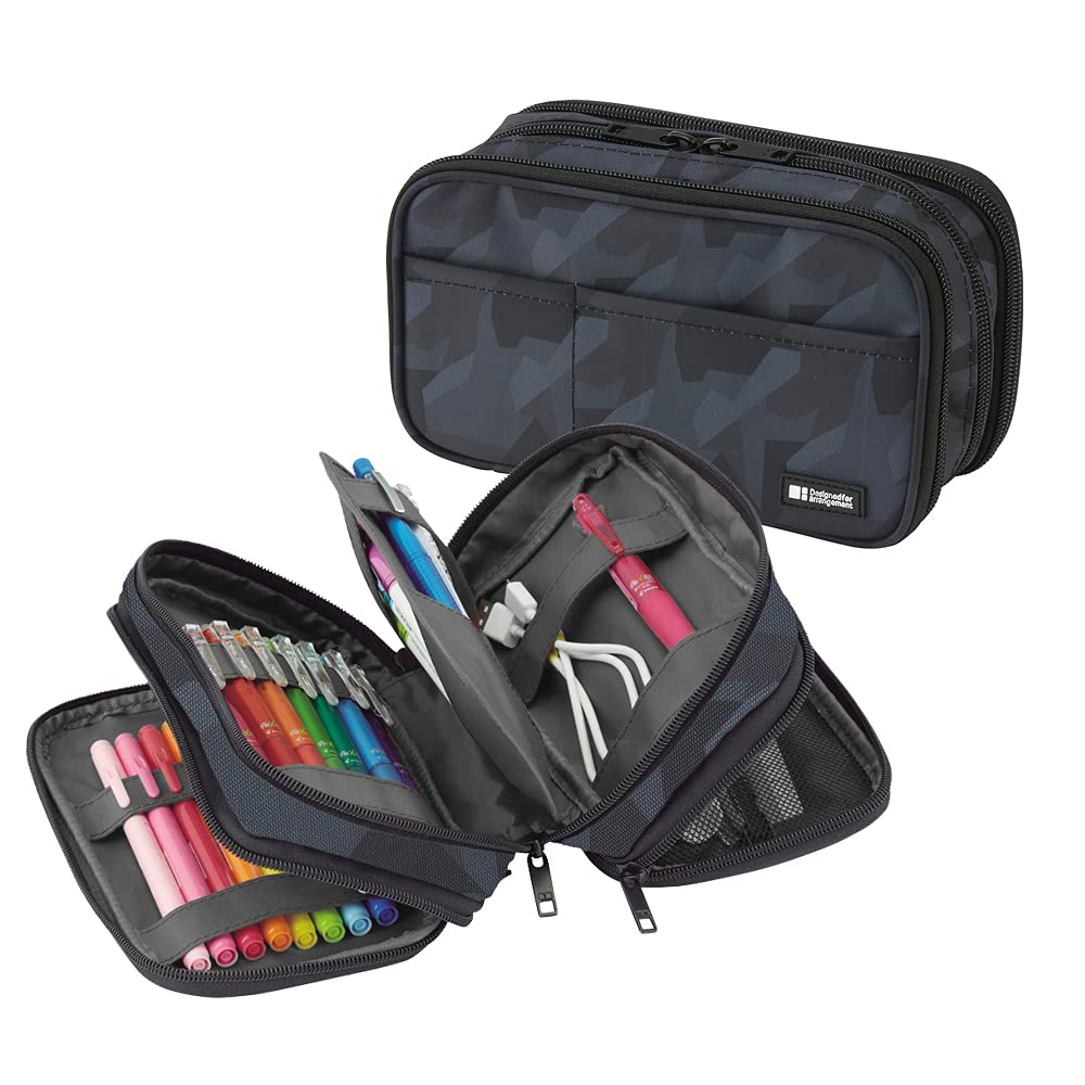 LIHIT LAB Pen Book Black Overseas Model Case, Type, Triple, Camouflage, A7556-134