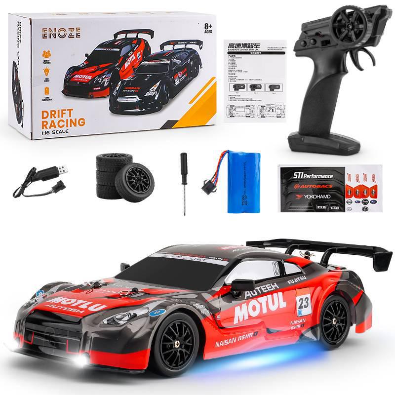 1:14 Scale RC High-Speed Drift GTR Sports Car - 4WD, Lights, Remote Controlled Racing Toy for Boys