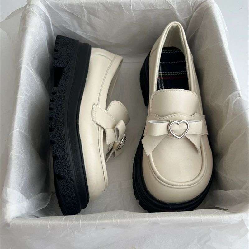White Mary Jane small leather shoes women's autumn British style platform Japanese jk shoes cute versatile round head student single shoes