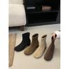 High Heel Suede Skinny Short Boots Season Brown Martin Boots Small Ankle Boots