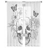 Skull Flower Butterfly Leaf Modern Tulle Curtains For Living Room Bedroom Home Kitchen Window Sheer Curtains