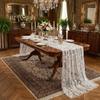 French Style Tulle Table Runner Romantic Table Flag Table Cover Floral Tablecloth  Wedding Party