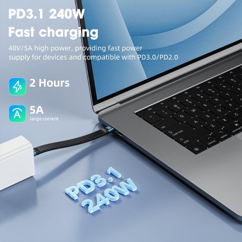 USB C Cable USB C to USB C Flexible Cable Support Thunderbolt4/3,USB4, PD240W Quickly Charge,8K Video,40Gbps Data