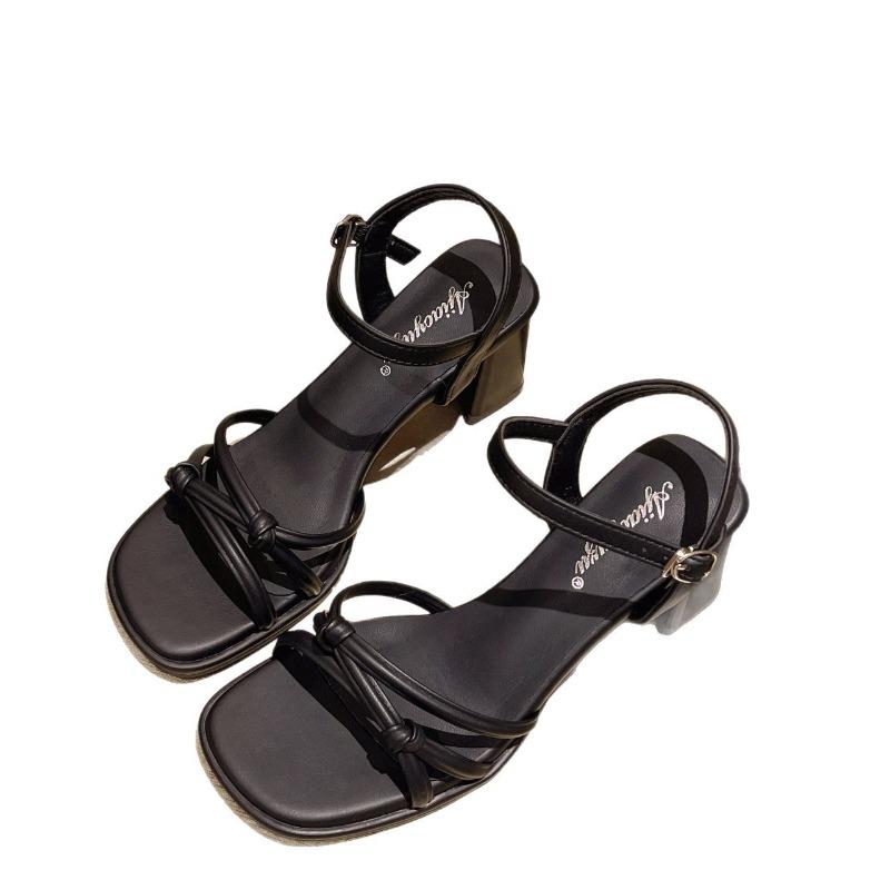 Fashion Lazyseal Straps Women Heels Sandals Buckle Silver Solid Color Sexy Summer Shoes for Woman 2025 New Fashion Party Shoes