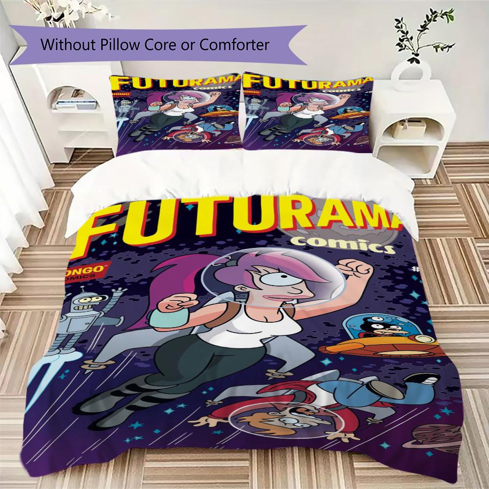 Future City Manga Pattern Bedding,Quilt Set Quilt Cover Pillowcase Home Birthday Gift (1*duvet cover+2*pillowcase,without core)XSJT0917500