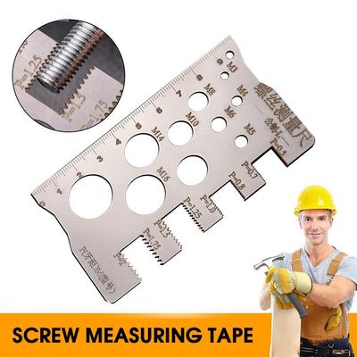 Thread Checker Screw Measurement Ruler Space Saving And Gauge Tool Craft Nut Industry For Bit S X2N0