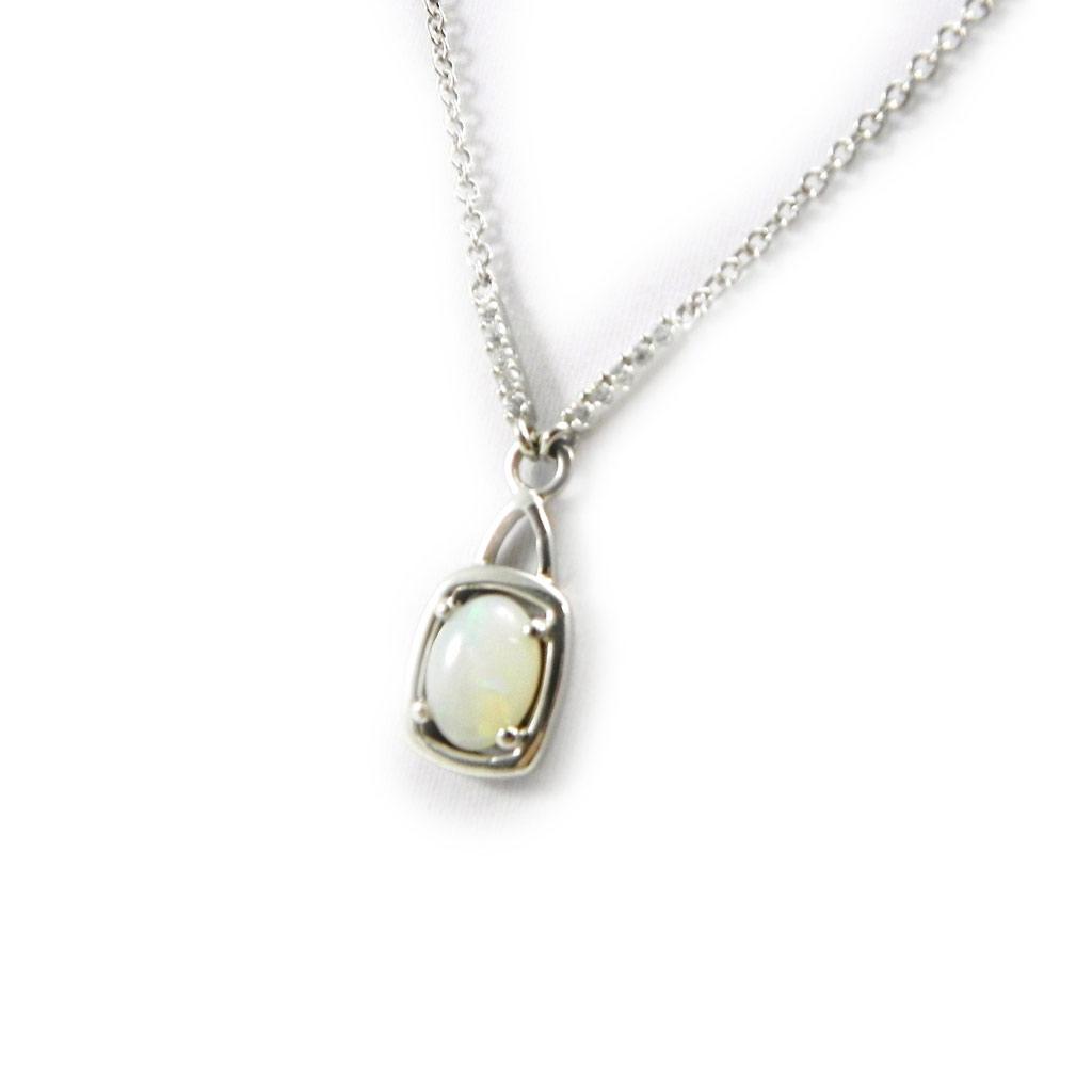 Les Trésors De Lily [I2596] - Silver Necklace 'Opal Goddess' Silver White (rhodium Plated) - 18x10 Mm