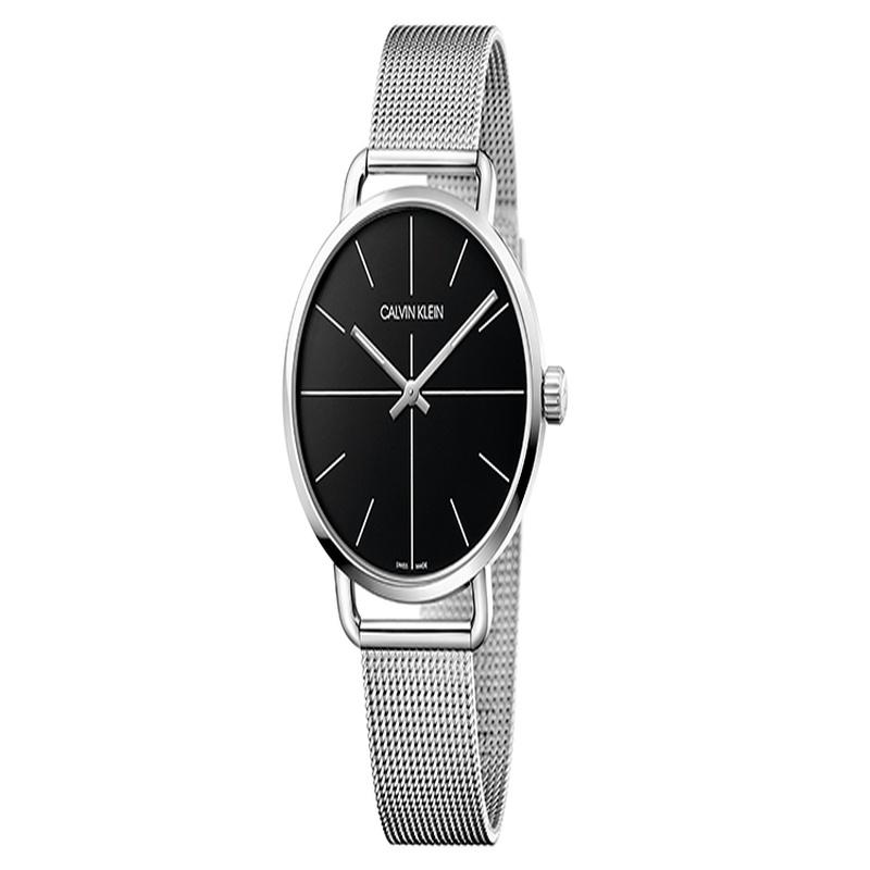 CALVIN KLEIN / Transcendence Series Watch Quartz Movement Stainless Steel Strap 42mm Bla Dial Men's Watch Beige Bla Plate Silver Strap K7B21121