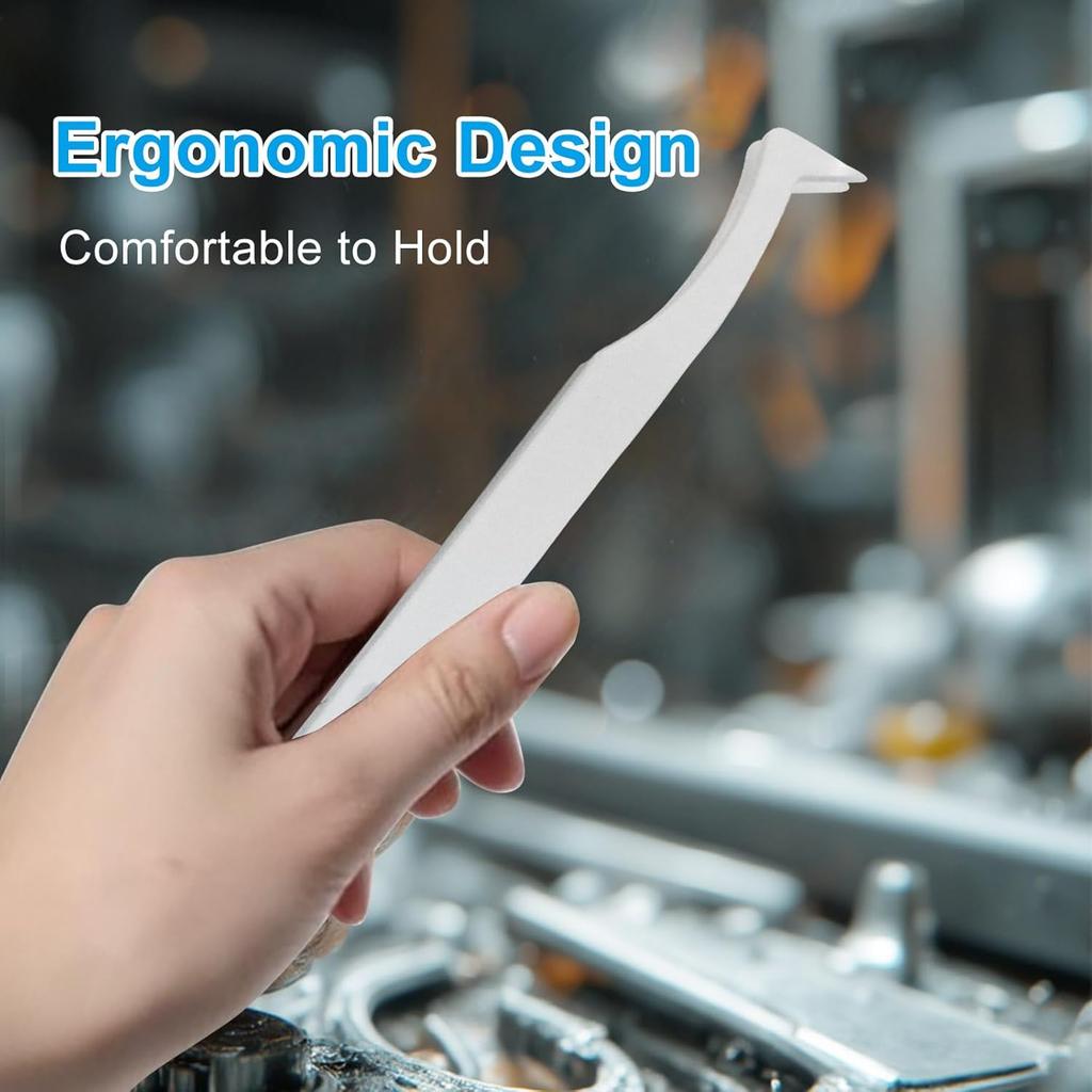 16 Pack Precision Plastic Tweezers, 4.5-4.8 Inch Anti-Static Tweezers Set with Curved and Straight Tips for Electronics Assembly, Watch Repair,