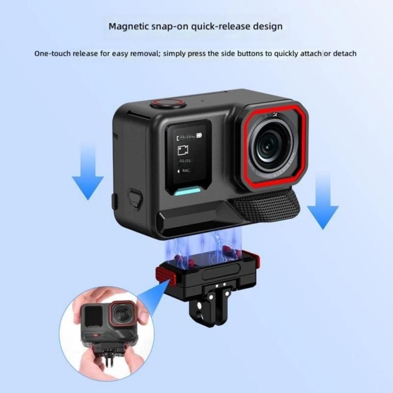 Magnetic Quick Detach Base For Sports Camera 360 Horizontal Rotation Mount Adapter Aluminum Alloy Compactly