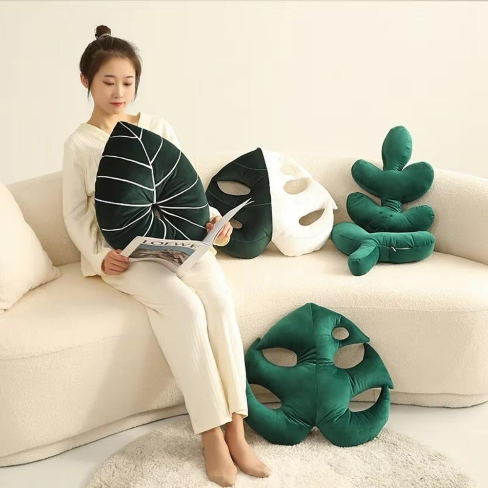 Green Plant Leaf Creative Leaf Plush Toys Back Cushion Doll Seat Pad New Adult Pillow Cushion