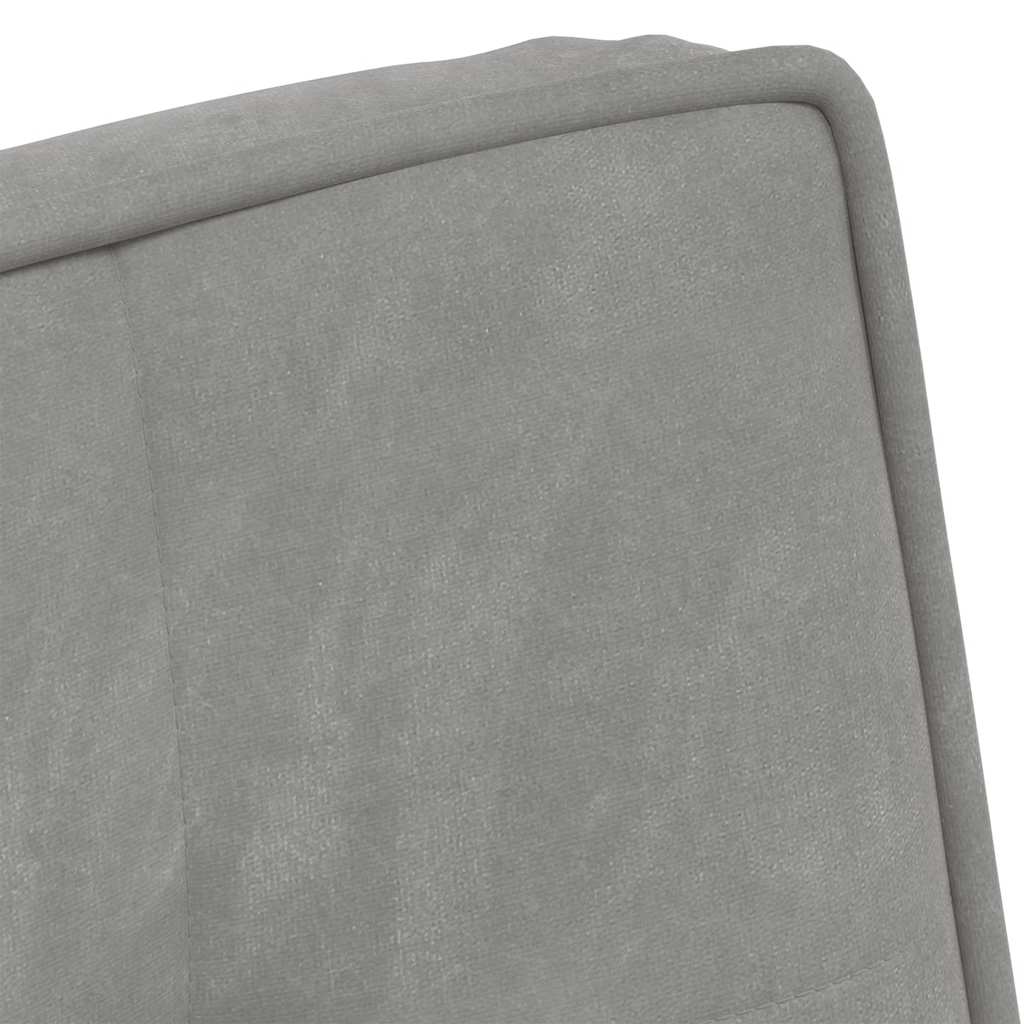 Velvet Relaxation Armchair with Footstool Light Grey