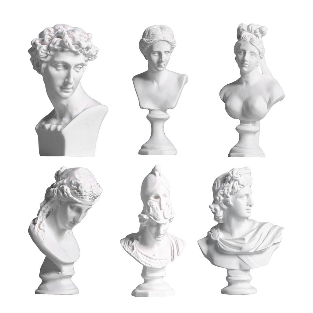 Bust Statue Sculpture,Classic Greek Figure Head Statue Resin Figurine Head Sculptures Decoration Sketch Ornament Small