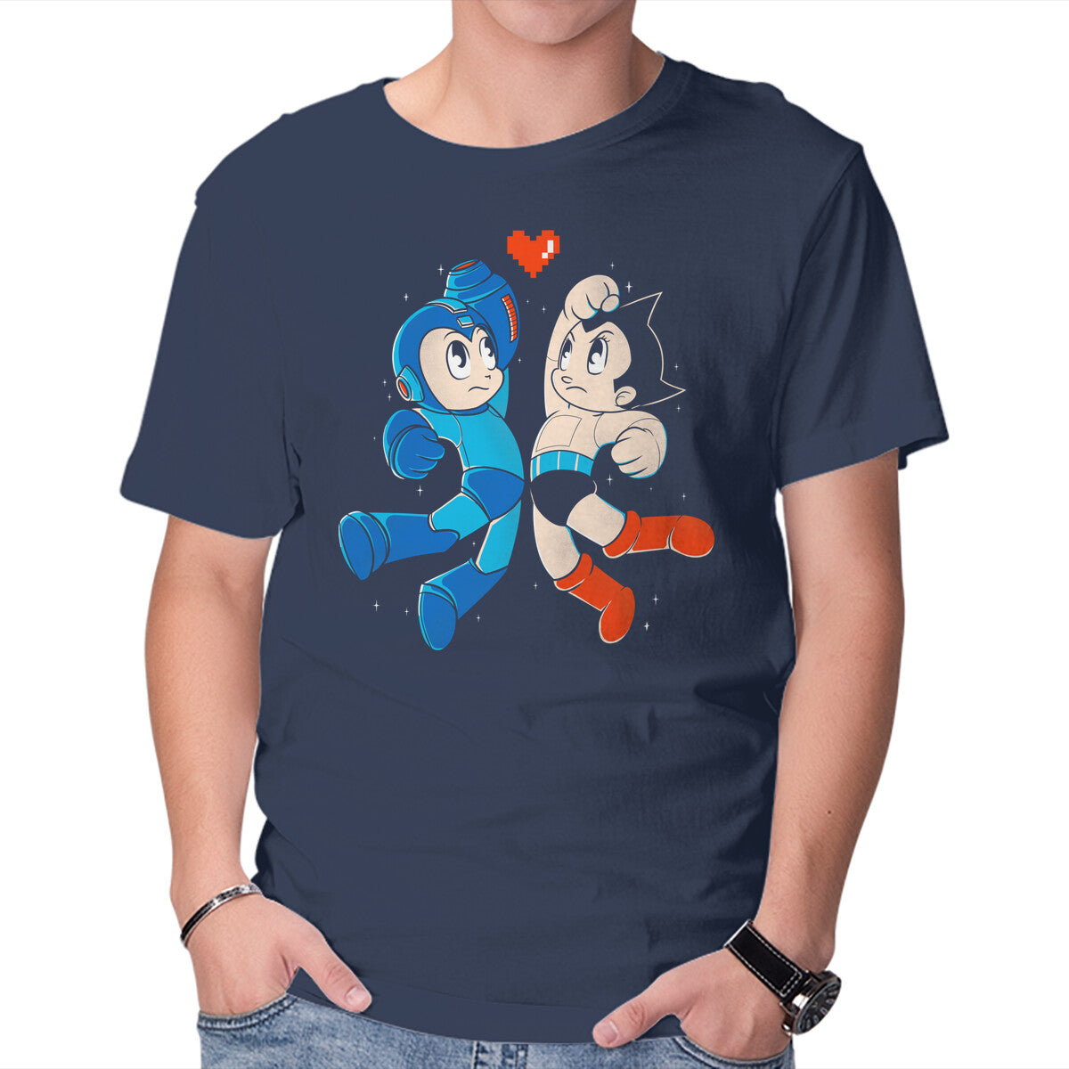 Unisex Crew Neck T-Shirt Mega Astro Graphic Short Sleeve Casual Tee XXL