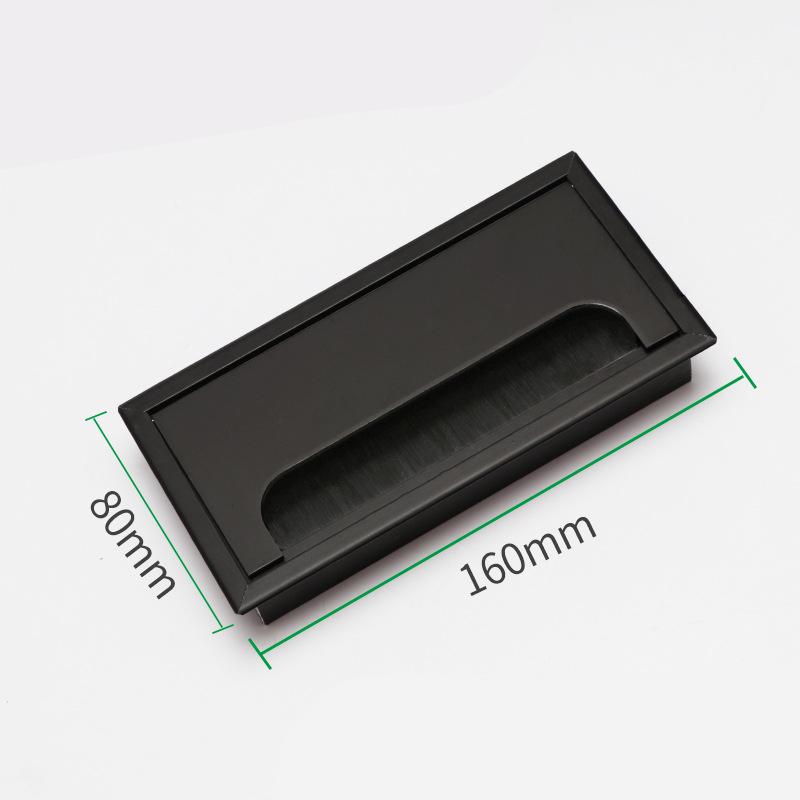 Aluminum Alloy Cable Entry Box with Brush Strip - Desktop Wire Management Cover