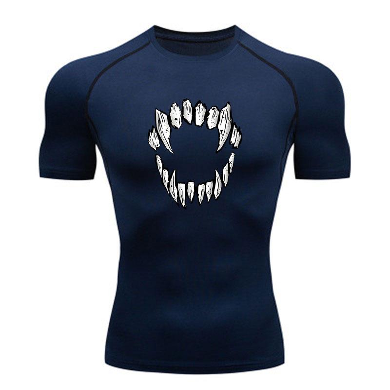 Men Compression Fitness Workout T-Shirt, Ferocious Sharp Wer