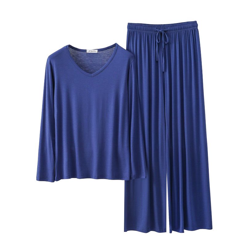 Women's Loose Casual Pajama Sets V-neck T-shirt and Drawstring Pants